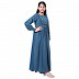 Umbrella abaya with frills- Mist Blue